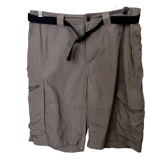 Columbia Mens Cargo Shorts Sz 32 Nylon Quick Dry Belt Hiking Outdoors Gorpcore - Picture 1 of 10